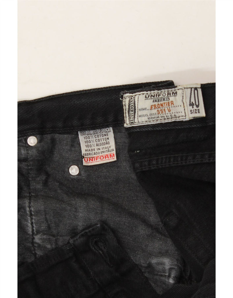 UNIFORM Mens Straight Jeans W40 L31 Black Cotton Vintage Uniform and Second-Hand Uniform from Messina Hembry 