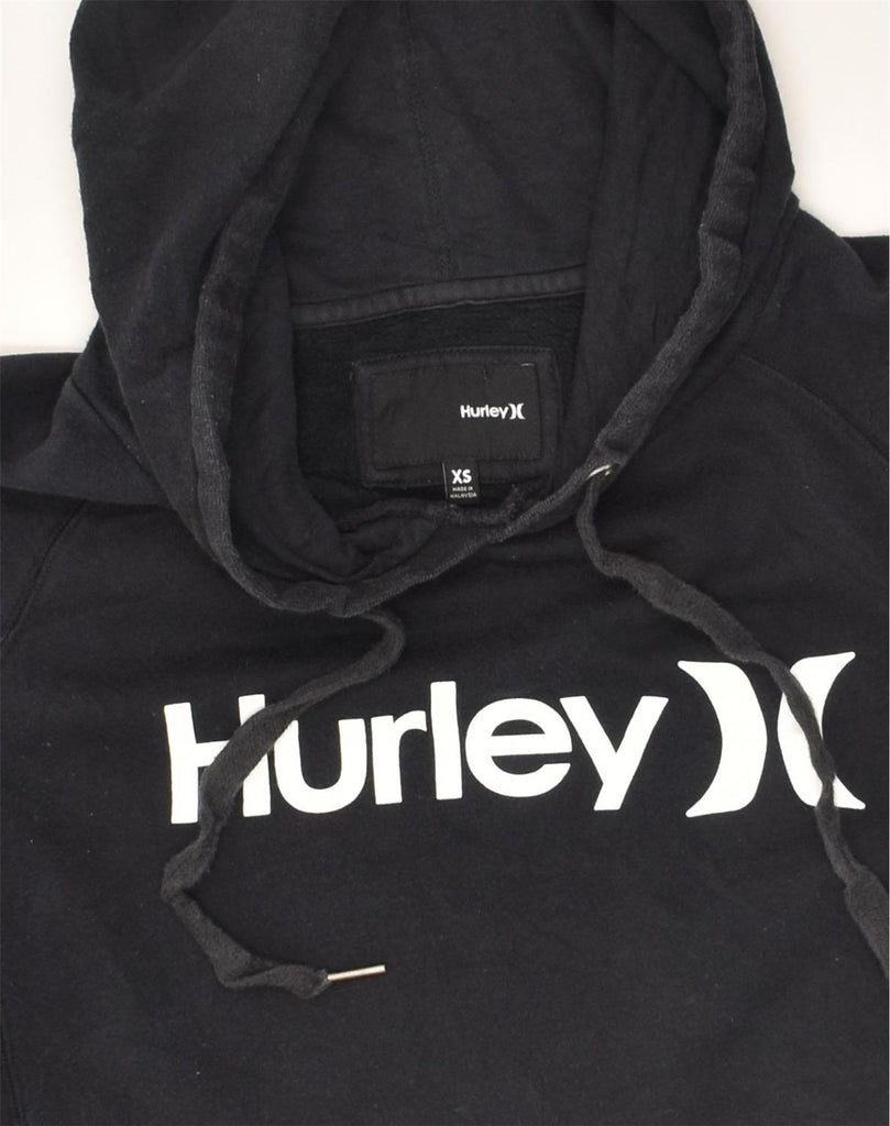 HURLEY Mens Graphic Hoodie Jumper XS Black | Vintage Hurley | Thrift | Second-Hand Hurley | Used Clothing | Messina Hembry 