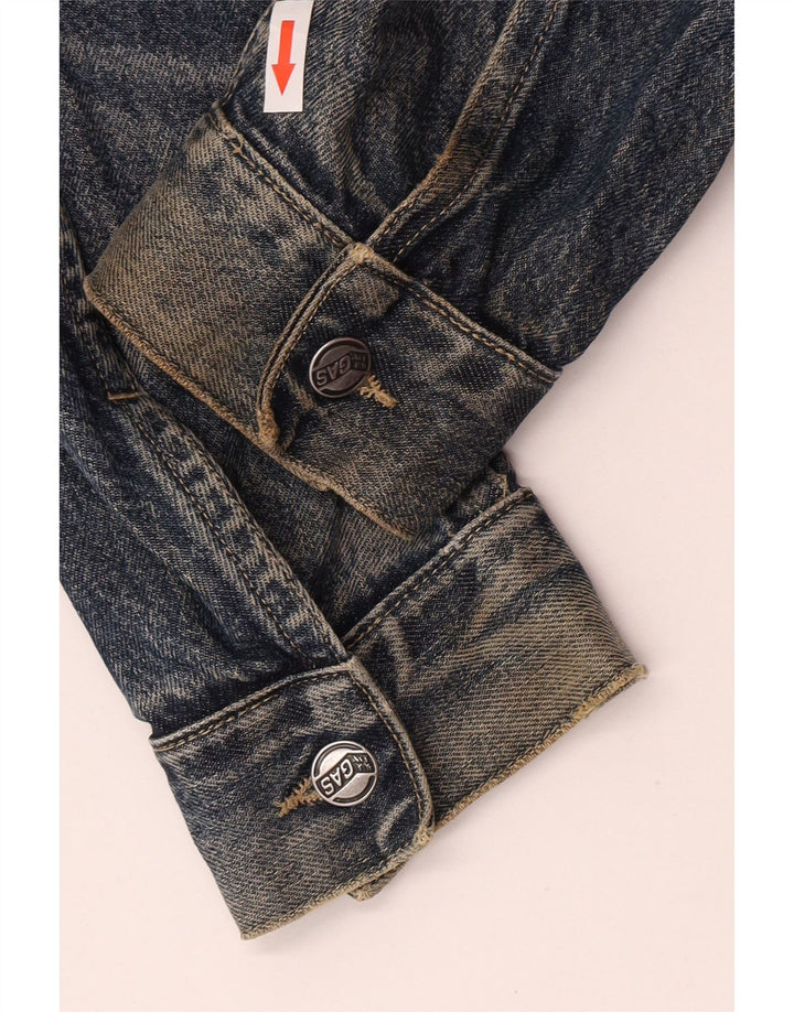 Gas Womens Denim Jacket UK 14 Medium Navy Blue Cotton