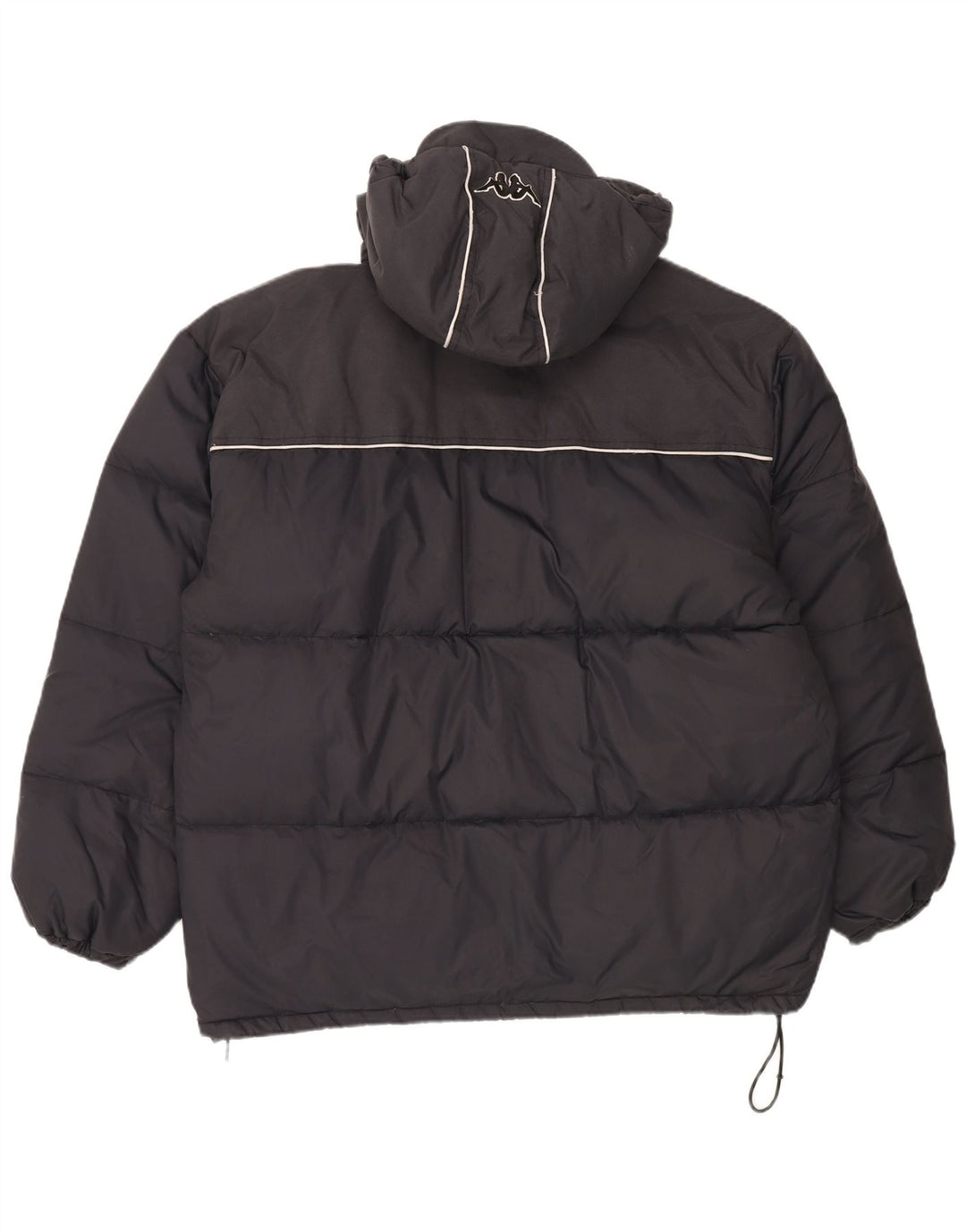 Kappa Mens Hooded Padded Jacket UK 44 2XL Black Nylon