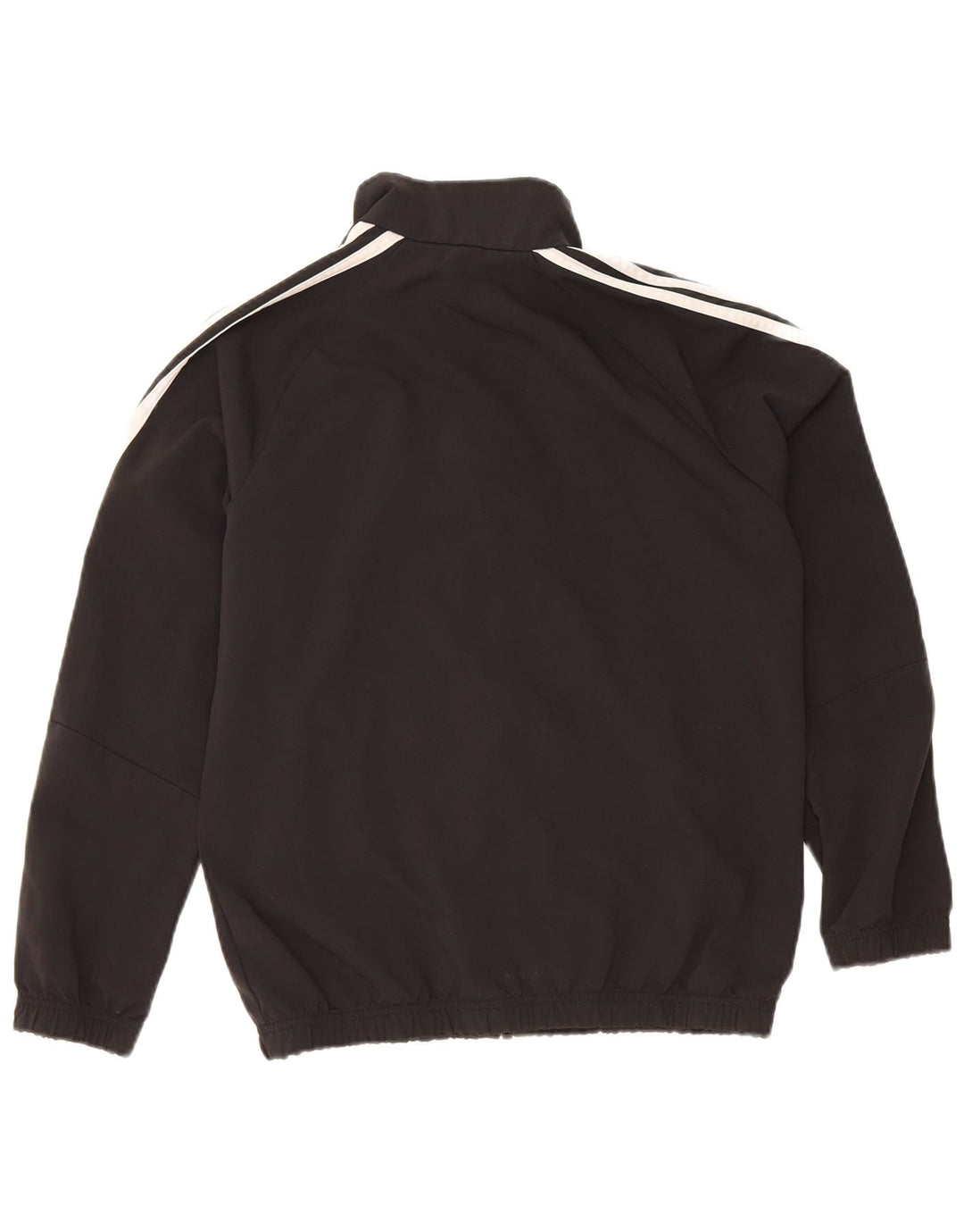 ADIDAS Boys Tracksuit Top Jacket 11-12 Years Black Polyester
