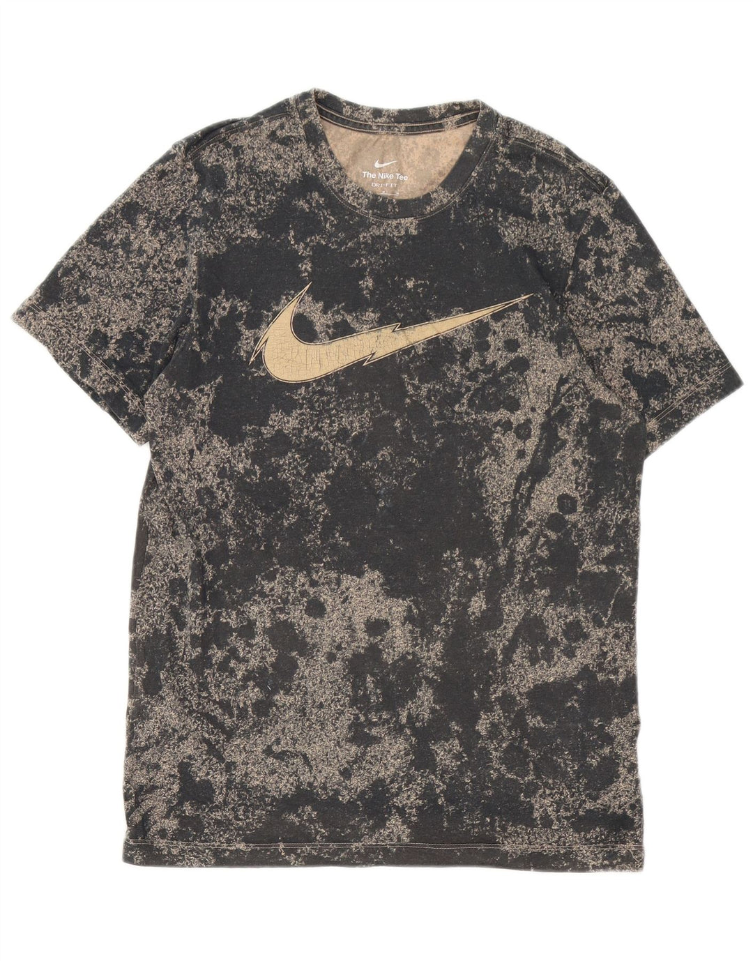 Nike Mens Dri Fit Graphic T-Shirt Top Medium Black Tie Dye Cotton