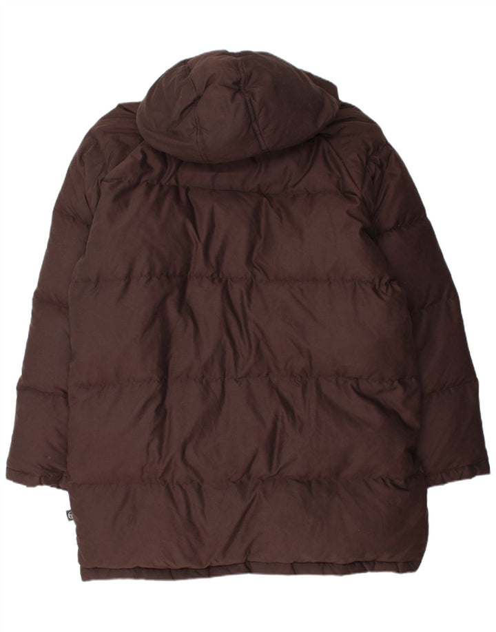 Sergio Tacchini Mens Hooded Padded Coat UK 42 XL Brown Polyester