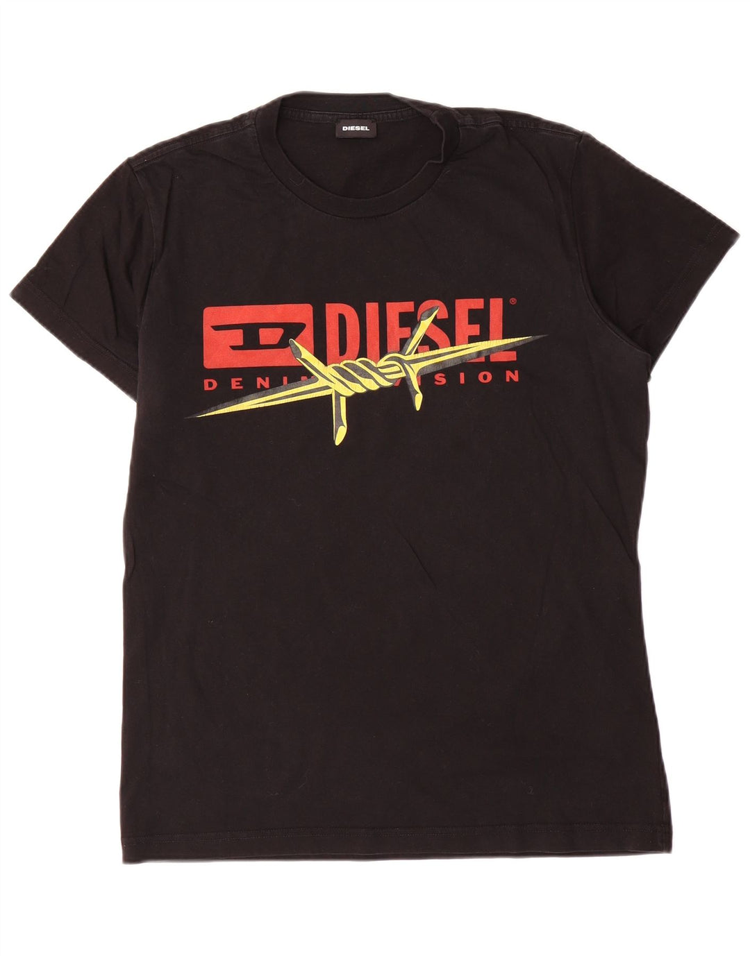 Diesel Mens Graphic T-Shirt Top Large Black Cotton