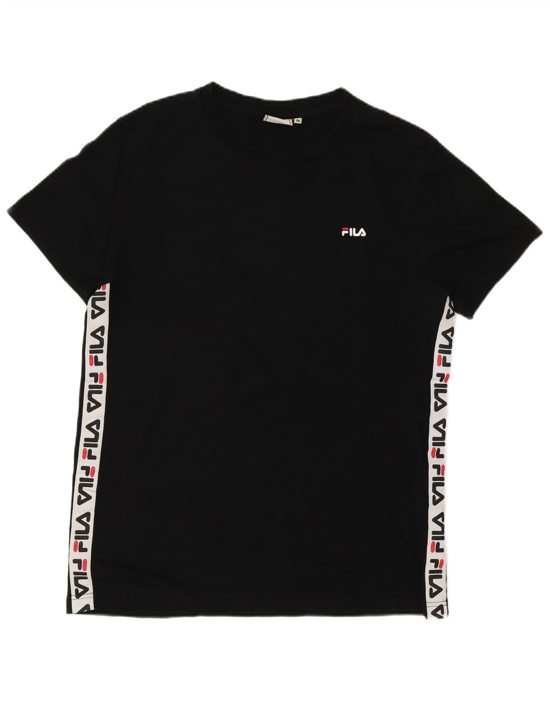 Fila Mens Graphic T-Shirt Top Medium Black Colourblock Cotton