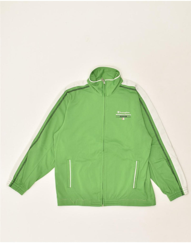 CHAMPION Boys Tracksuit Top Jacket 9-10 Years Medium Green Polyester | Vintage Champion | Thrift | Second-Hand Champion | Used Clothing | Messina Hembry 