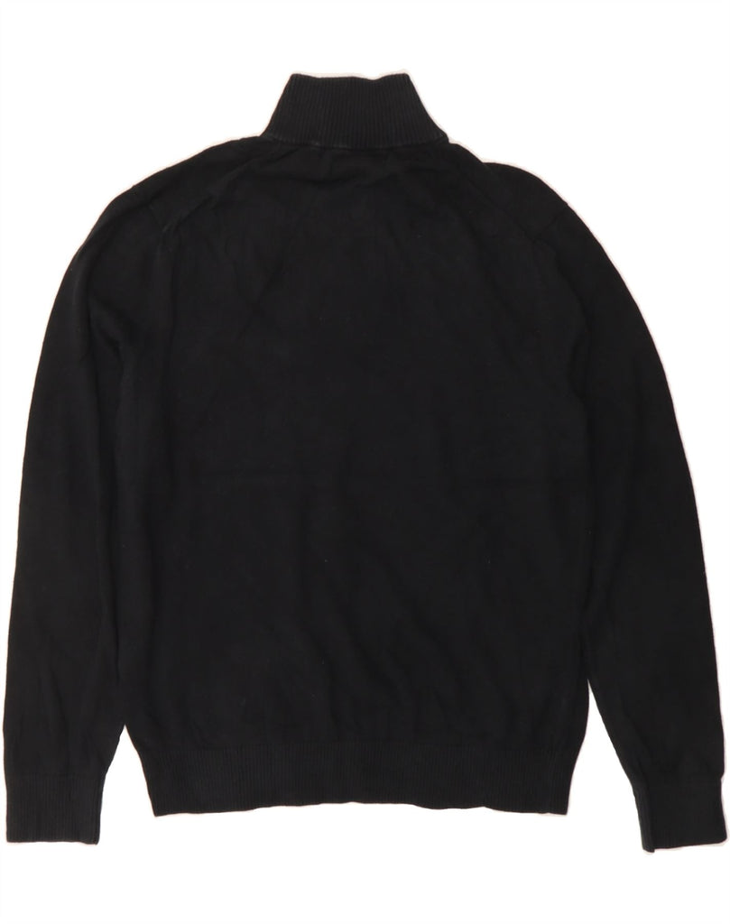 MICHAEL KORS Mens Zip Neck Jumper Sweater Medium Black Cotton Vintage Michael Kors and Second-Hand Michael Kors from Messina Hembry 