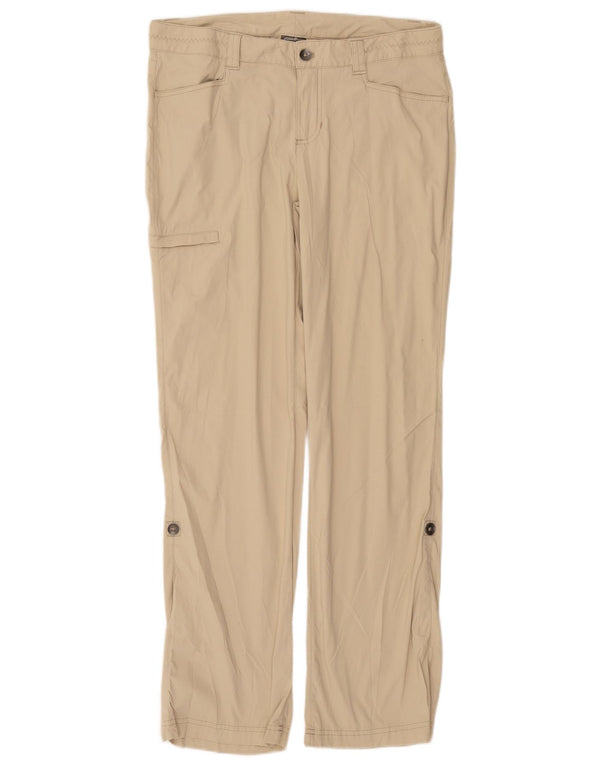 Eddie Bauer Womens Straight Cargo Trousers US 10 Large W34 L31 Beige Nylon