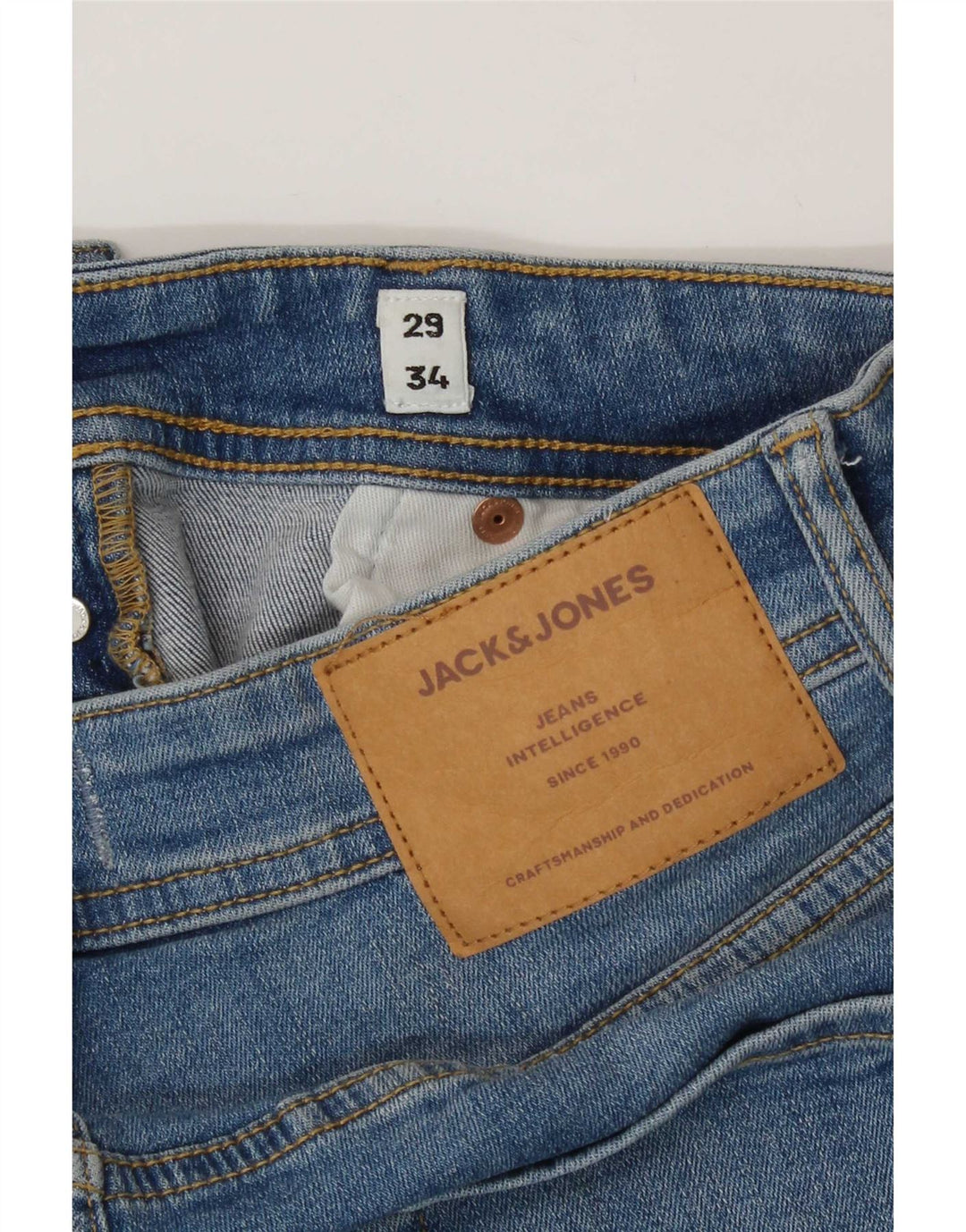 Jack & Jones Mens GLENN Slim Jeans W29 L34 Blue Cotton