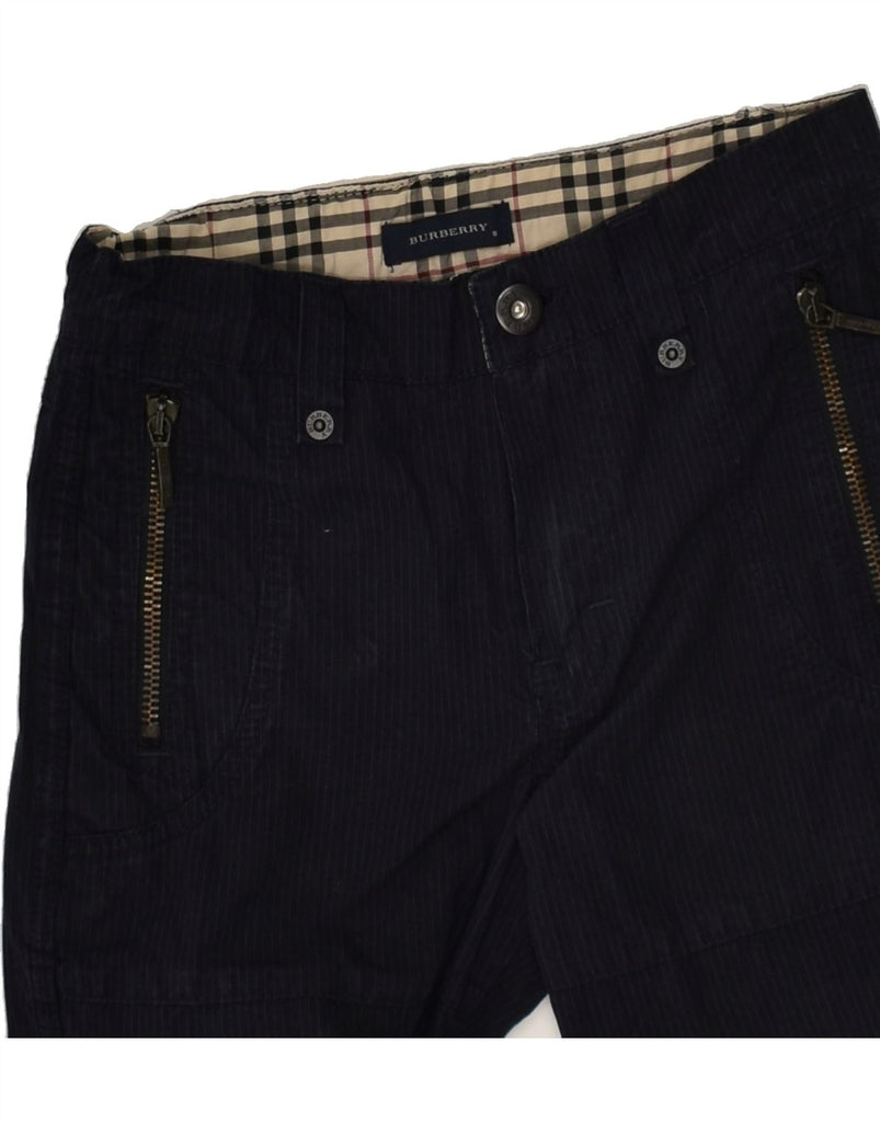 BURBERRY Boys Straight Capri Trousers 7-8 Years W22 L16 Navy Blue Striped | Vintage Burberry | Thrift | Second-Hand Burberry | Used Clothing | Messina Hembry 