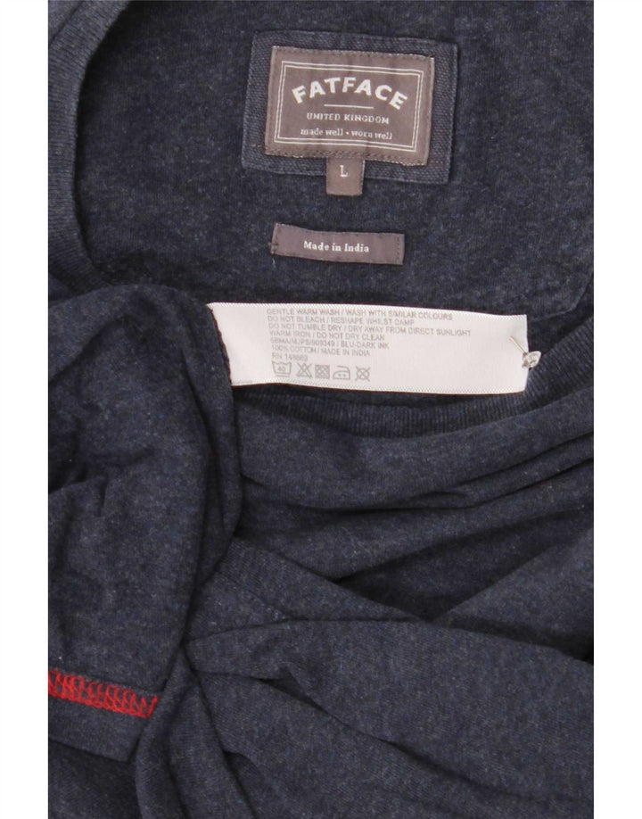 Fat Face Mens T-Shirt Top Large Navy Blue Cotton