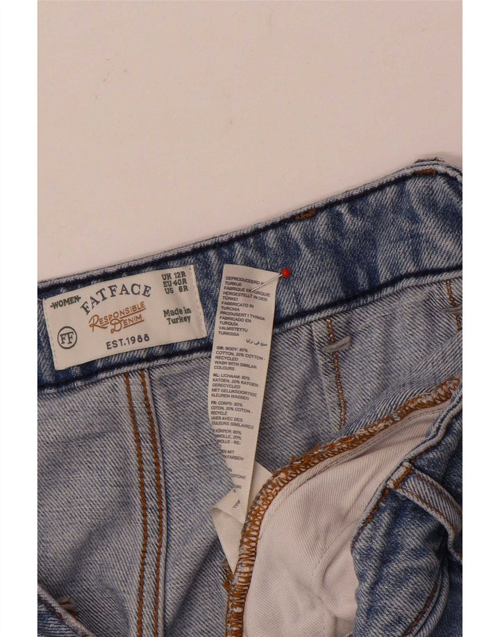Fat Face Womens Cargo Loose Jeans UK 12 Medium W30 L31 Blue Cotton