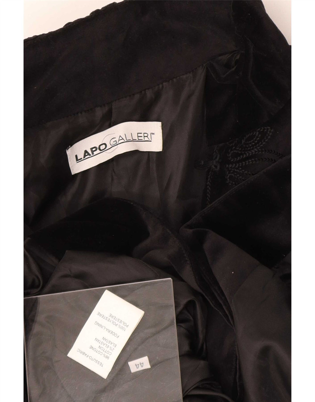 Lapo Galleri Womens Overcoat IT 44 Medium Black Floral Cotton