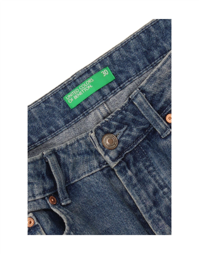 BENETTON Womens Wide Leg Cropped Jeans W30 L24 Blue Vintage Benetton and Second-Hand Benetton from Messina Hembry 