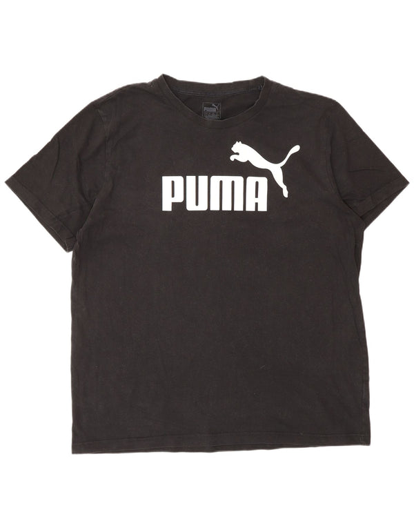 PUMA Mens Graphic T-Shirt Top XL Black Cotton