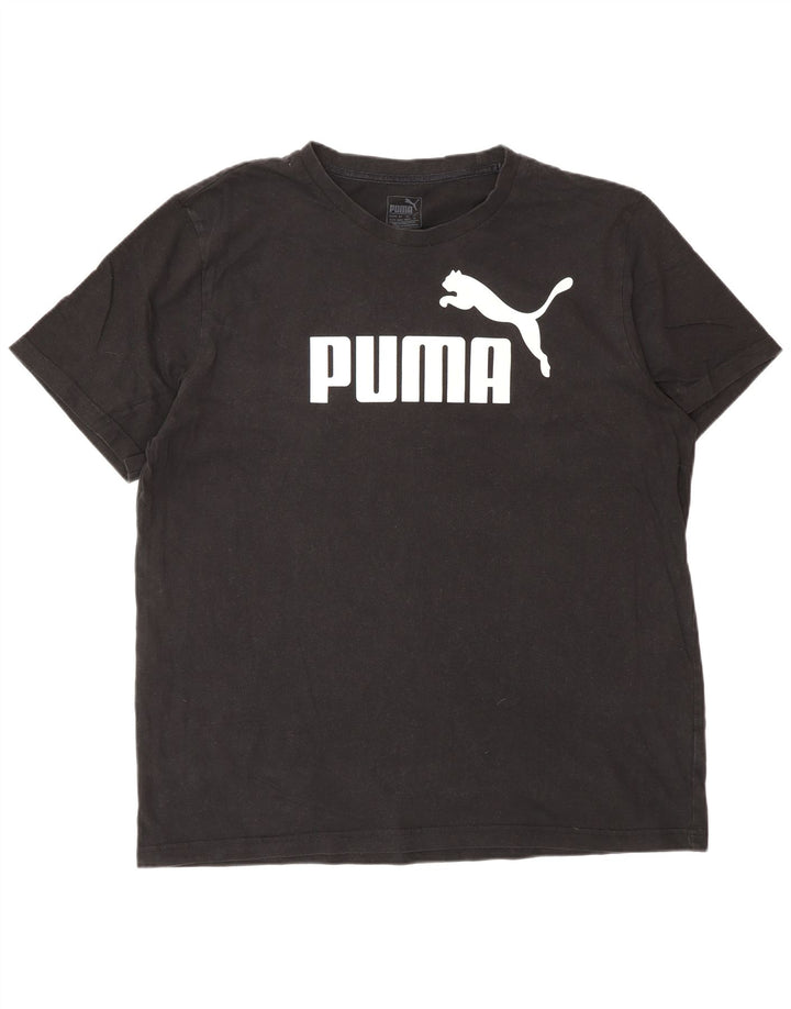 PUMA Mens Graphic T-Shirt Top XL Black Cotton