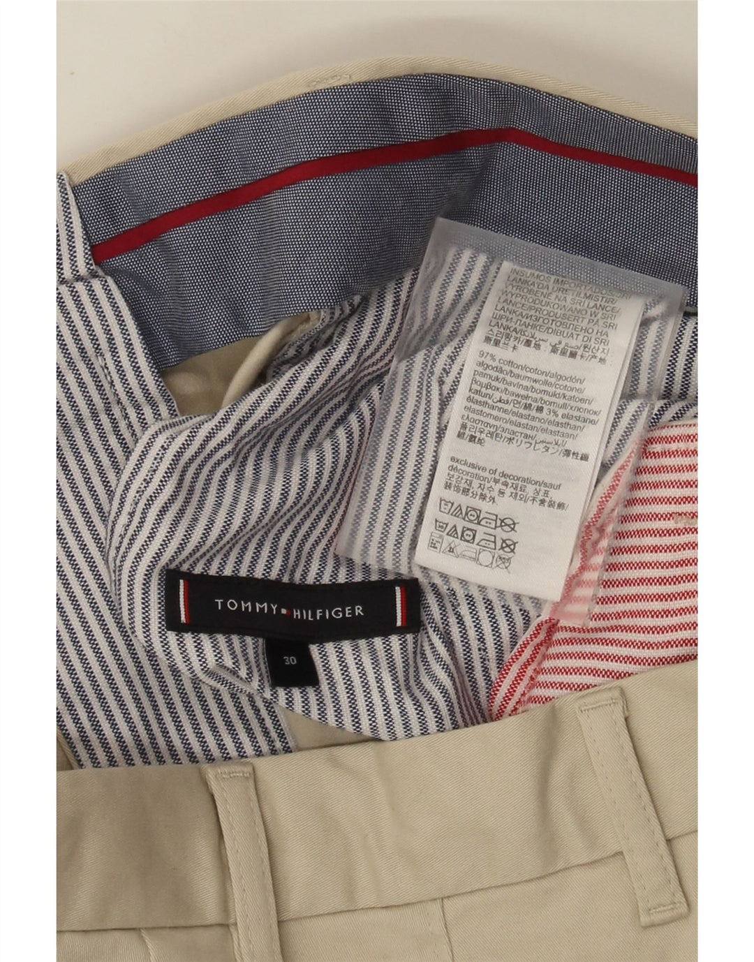 Tommy Hilfiger Mens Chino Shorts W30 Medium Beige Cotton