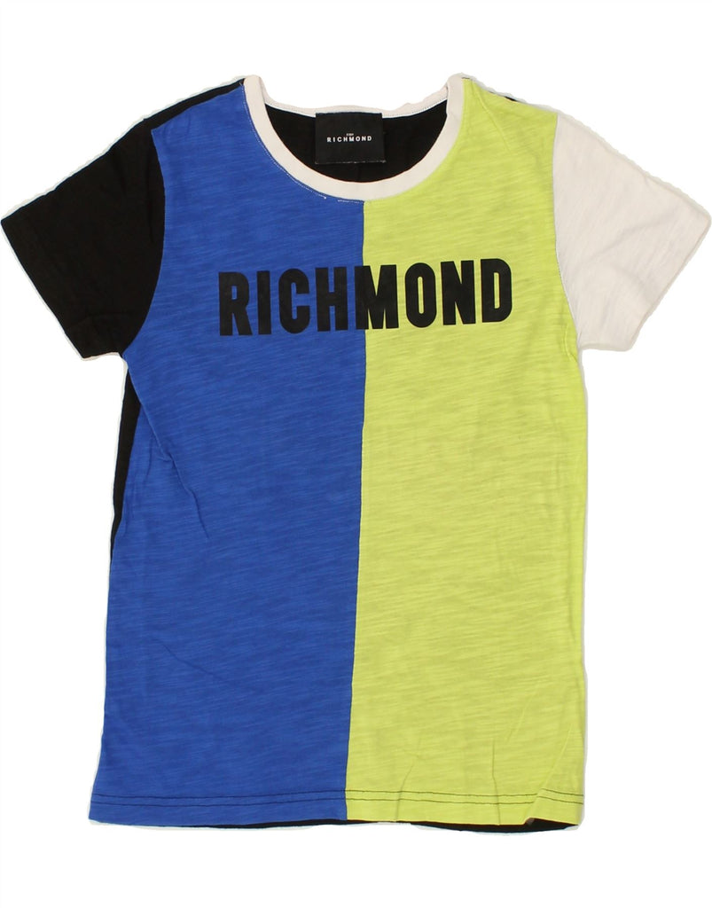 RICHMOND Boys Graphic T-Shirt Top 9-10 Years Multicoloured Colourblock | Vintage Richmond | Thrift | Second-Hand Richmond | Used Clothing | Messina Hembry 