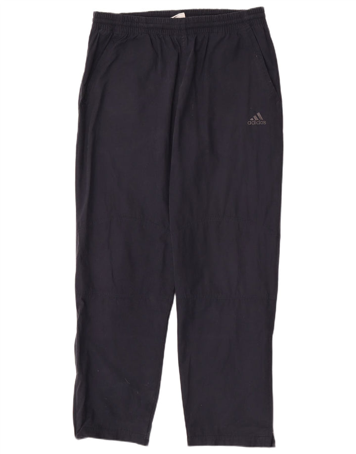 Adidas Mens Straight Chino Trousers W32 L30 Navy Blue Polyester