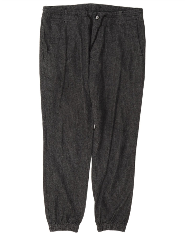 Massimo Dutti Mens Chino Trousers EU 42 Large W32 L28 Grey Herringbone