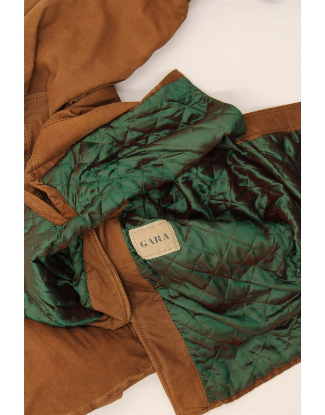 GARA Womens Suede Coat UK 18 XL Brown Vintage Gara and Second-Hand Gara from Messina Hembry 