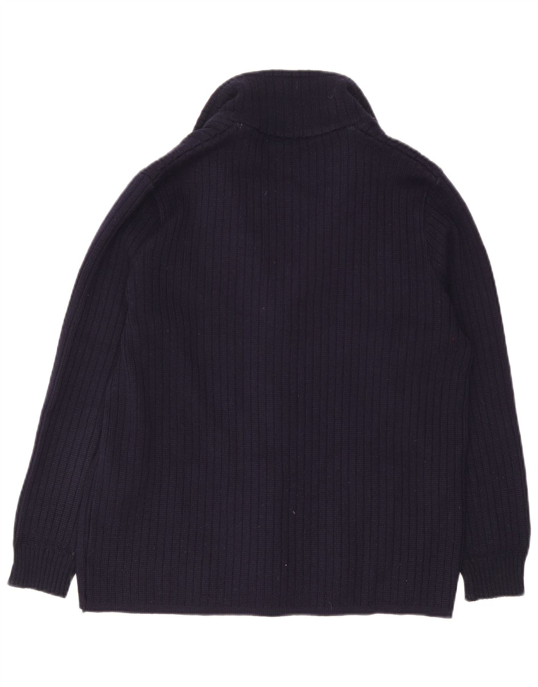 Vintage Womens Cardigan Sweater UK 14 Large Navy Blue Wool
