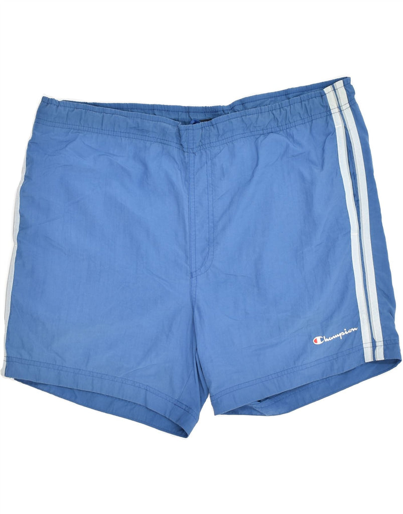 CHAMPION Mens Sport Shorts XL Blue Polyamide | Vintage Champion | Thrift | Second-Hand Champion | Used Clothing | Messina Hembry 