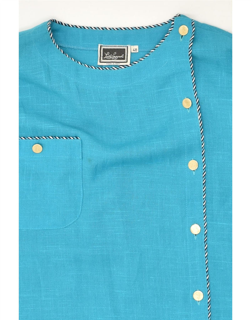 LUISA SPAGNOLI Womens Shift Dress IT 48 XL Blue Viscose | Vintage Luisa Spagnoli | Thrift | Second-Hand Luisa Spagnoli | Used Clothing | Messina Hembry 