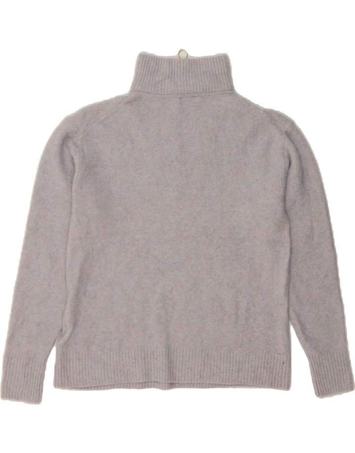 J. CREW Womens Zip Neck Jumper Sweater UK 14 Medium Grey Flecked Acrylic Vintage J. Crew and Second-Hand J. Crew from Messina Hembry 