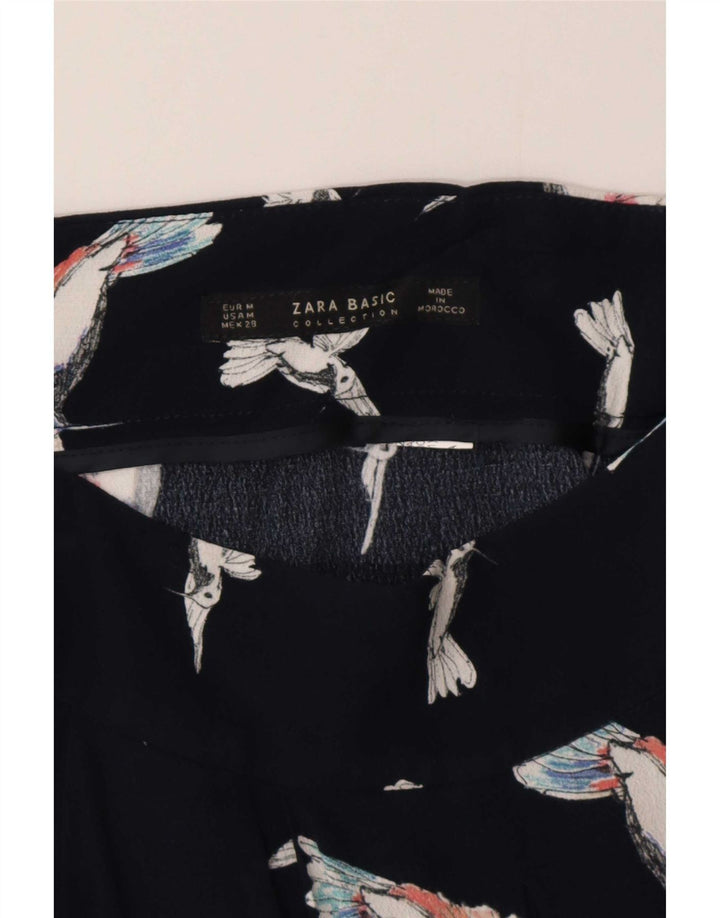 Zara Womens Graphic Pegged Casual Shorts Medium W28 Navy Blue