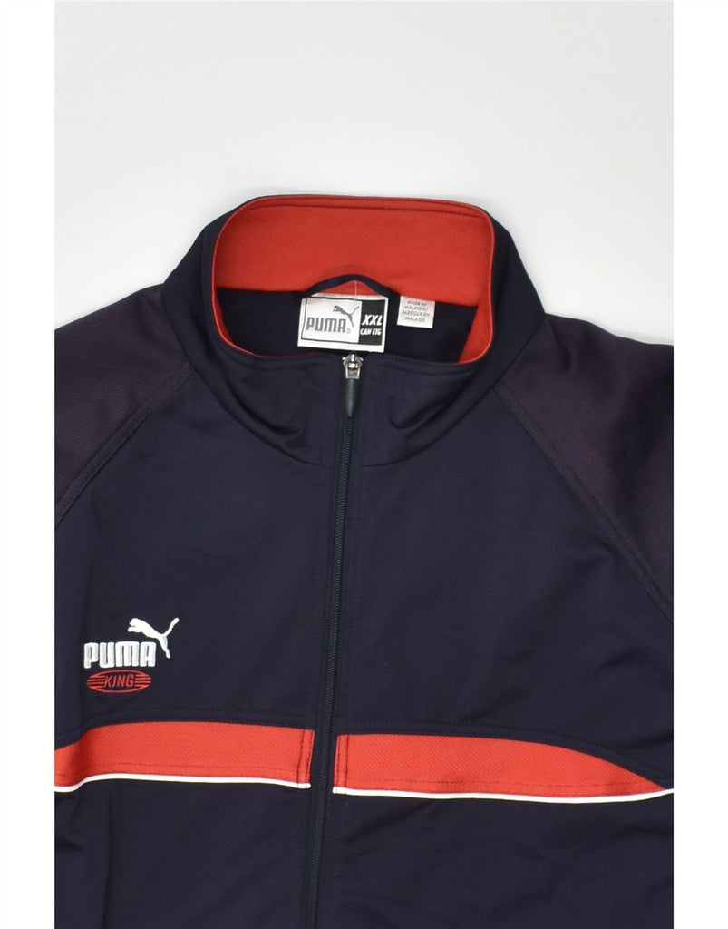 PUMA Mens Tracksuit Top Jacket 2XL Navy Blue Polyester | Vintage Puma | Thrift | Second-Hand Puma | Used Clothing | Messina Hembry 