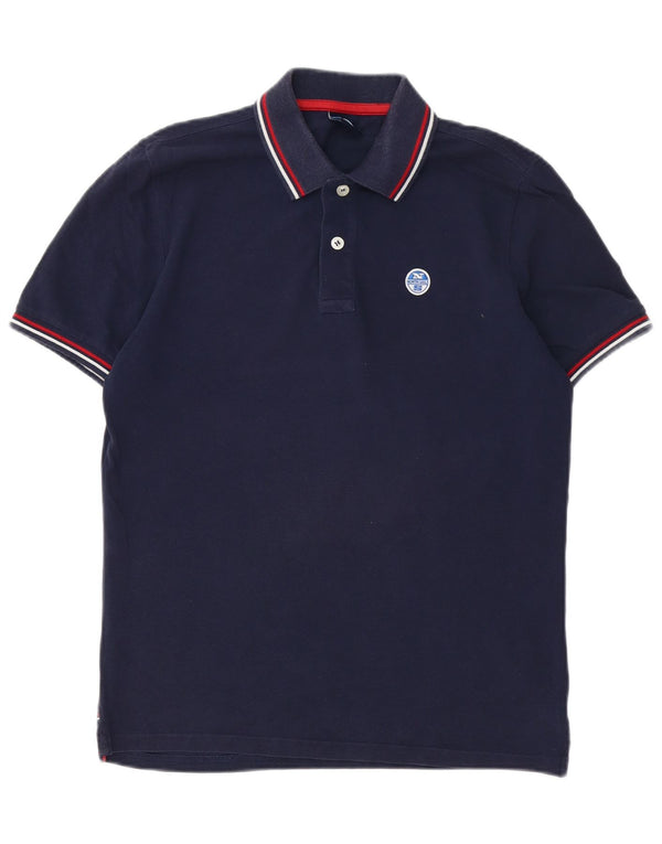 North Sails Mens Graphic Regular Fit Polo Shirt Small Navy Blue Cotton