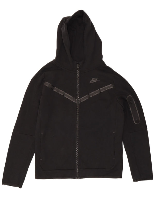 Nike Boys Zip Hoodie Sweater 13-14 Years XL Black Cotton