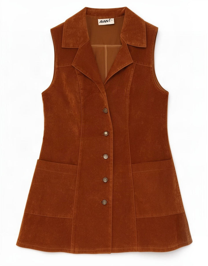 Avant Womens Suede Gilet UK 12 Medium Brown