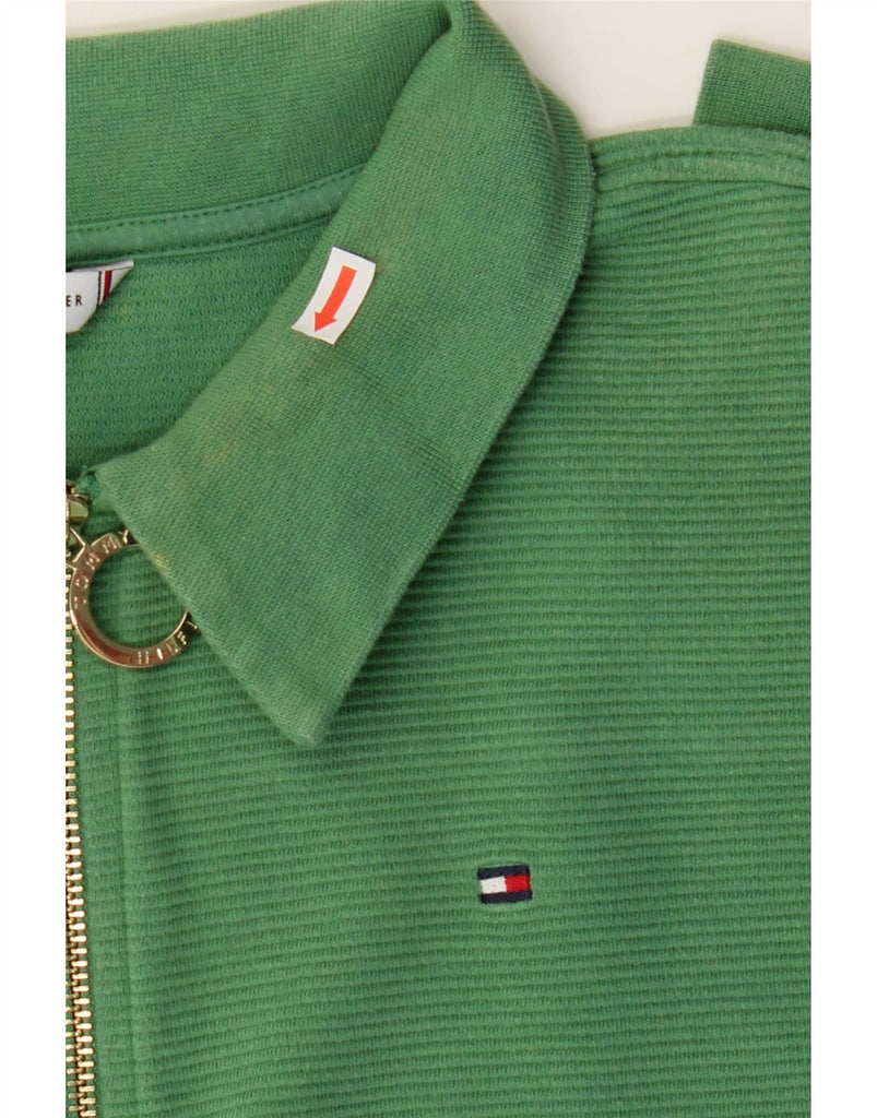 TOMMY HILFIGER Womens Oversized Crop Sweatshirt Jumper UK 20 2XL Green Vintage Tommy Hilfiger and Second-Hand Tommy Hilfiger from Messina Hembry 