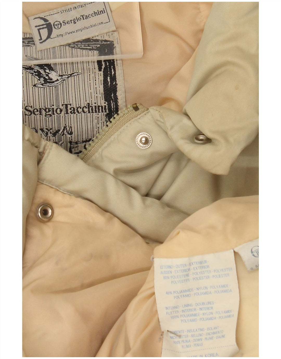 Sergio Tacchini Womens Padded Jacket UK 18 XL Beige Polyester