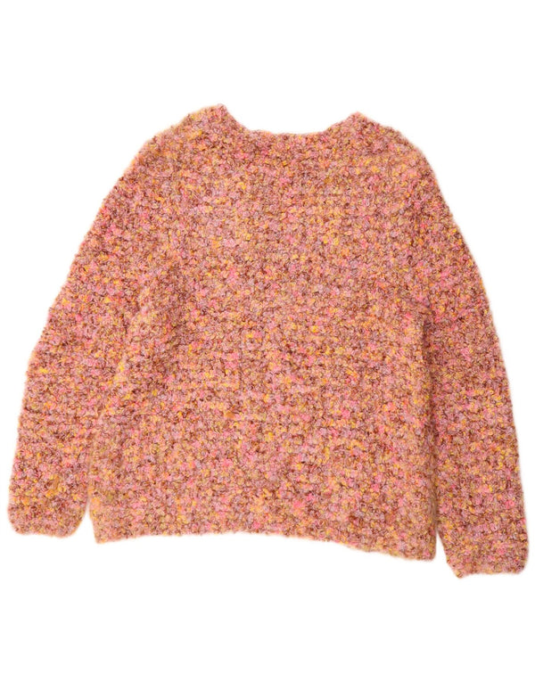 Vintage Womens Boat Neck Jumper Sweater UK 16 Large Pink Flecked