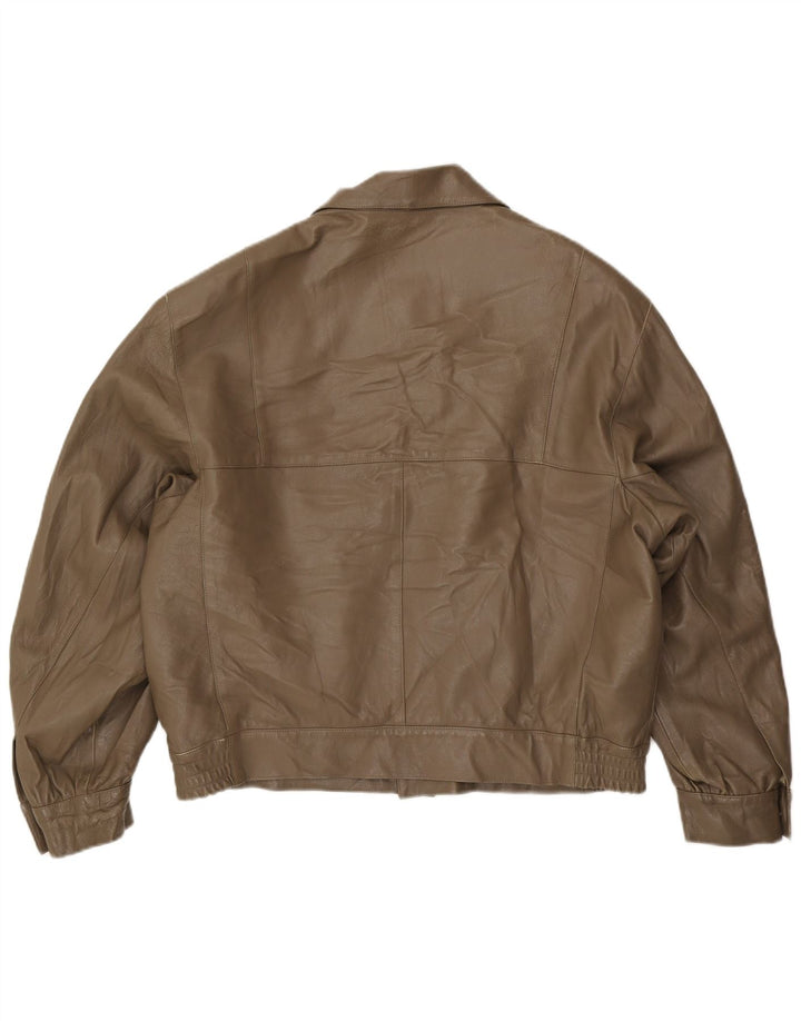 Anfor Mens Leather Jacket IT 58 2XL Brown