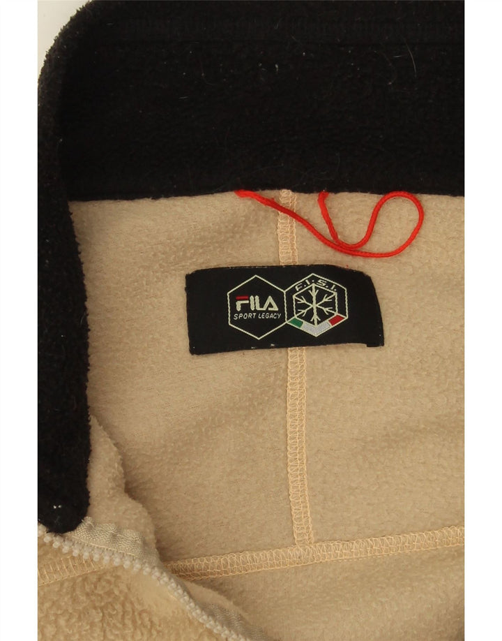 FILA Mens Fleece Jacket UK 42 XL Beige Colourblock Vintage Fila and Second-Hand Fila from Messina Hembry 