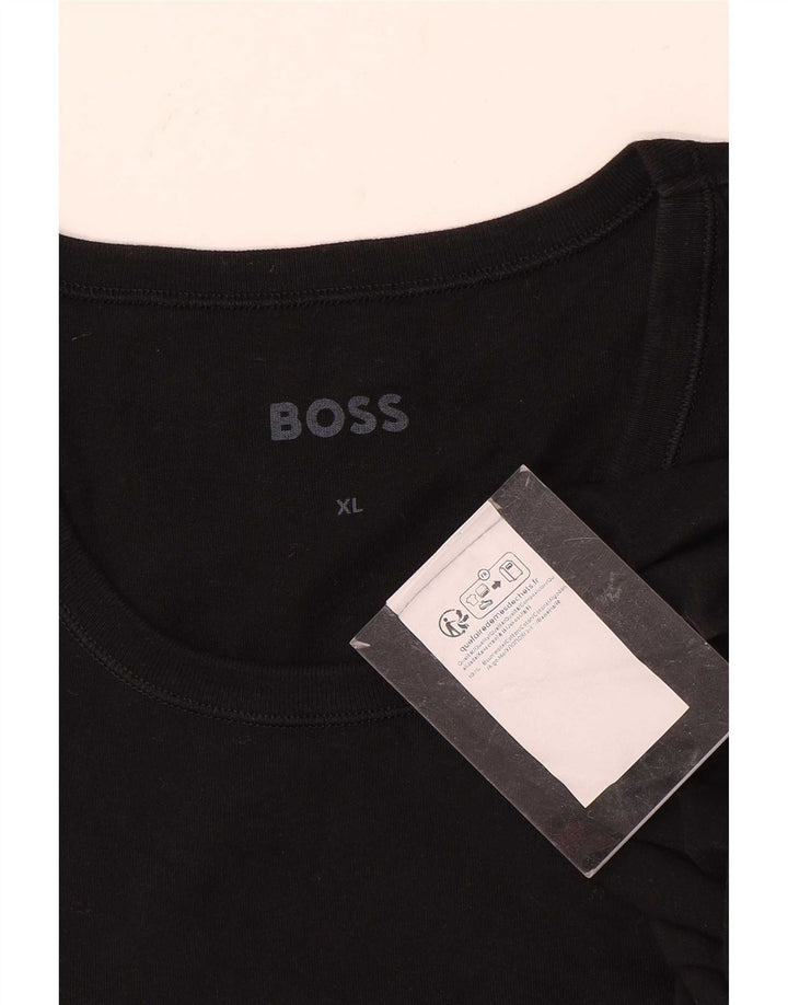 Hugo Boss Mens T-Shirt Top XL Black Cotton