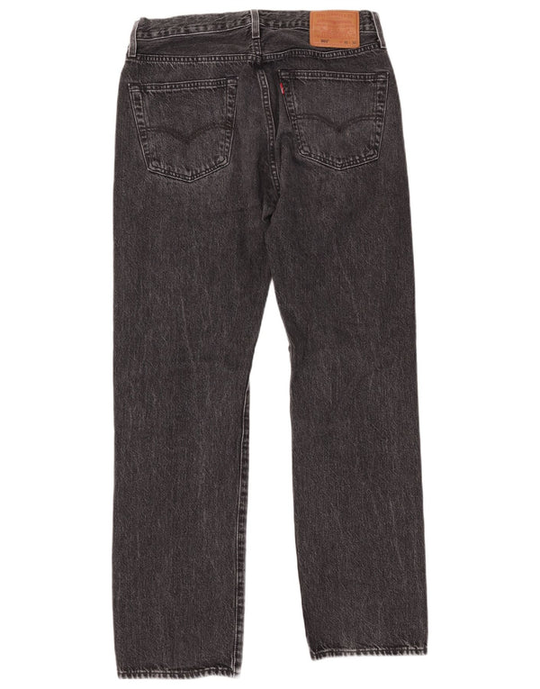 LEVI'S Mens 501 Straight Jeans W32 L32 Grey Cotton