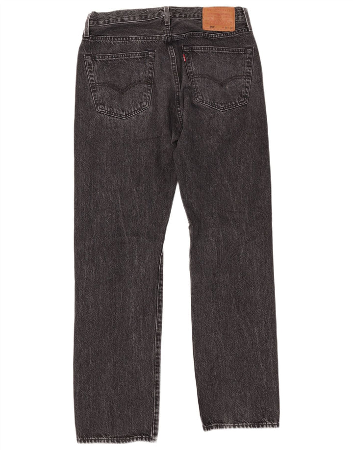 LEVI'S Mens 501 Straight Jeans W32 L32 Grey Cotton
