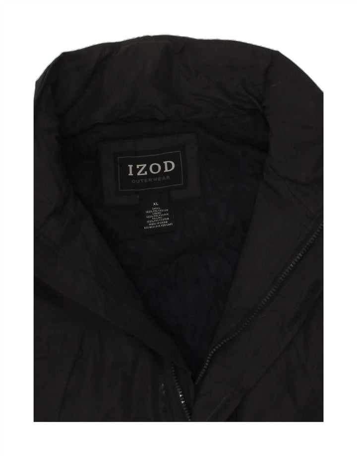IZOD Mens Windbreaker Jacket UK 42 XL Black Polyester Vintage Izod and Second-Hand Izod from Messina Hembry 