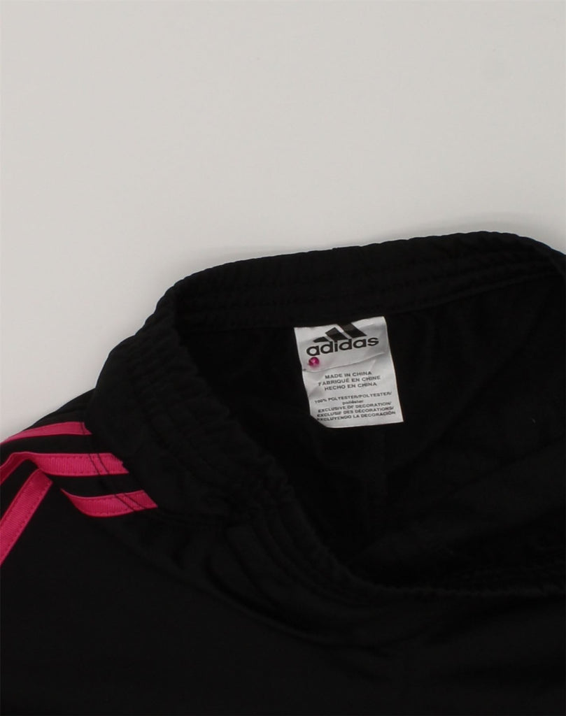 ADIDAS Girls Tracksuit Trousers 7-8 Years Small Black Polyester | Vintage Adidas | Thrift | Second-Hand Adidas | Used Clothing | Messina Hembry 