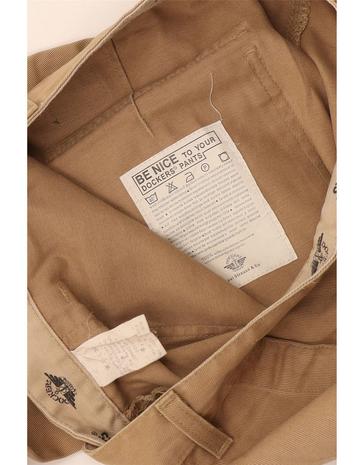 Dockers Mens Straight Cargo Trousers W31 L30 Brown Cotton
