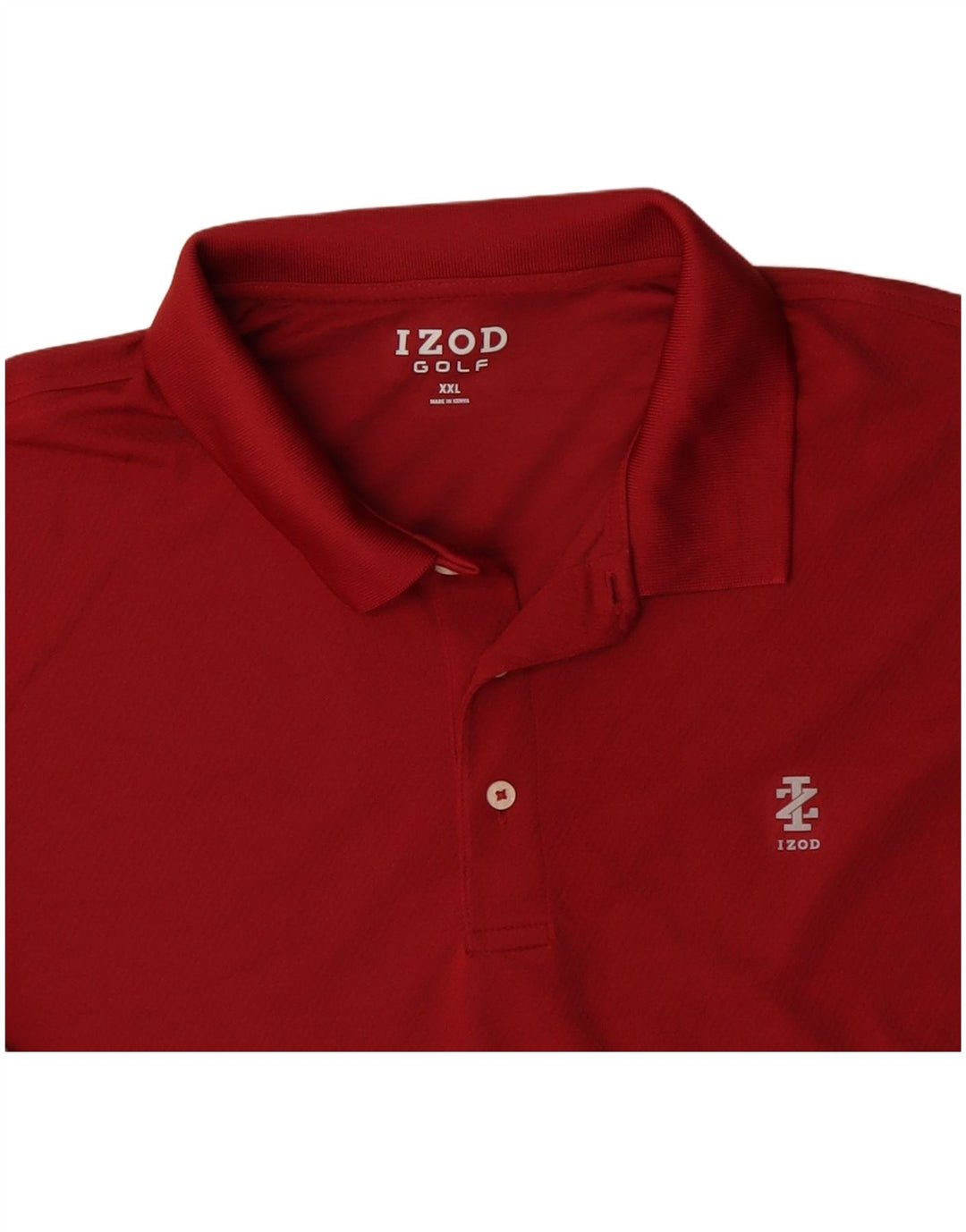 IZOD Mens Golf Long Sleeve Polo Shirt 2XL Red Polyester