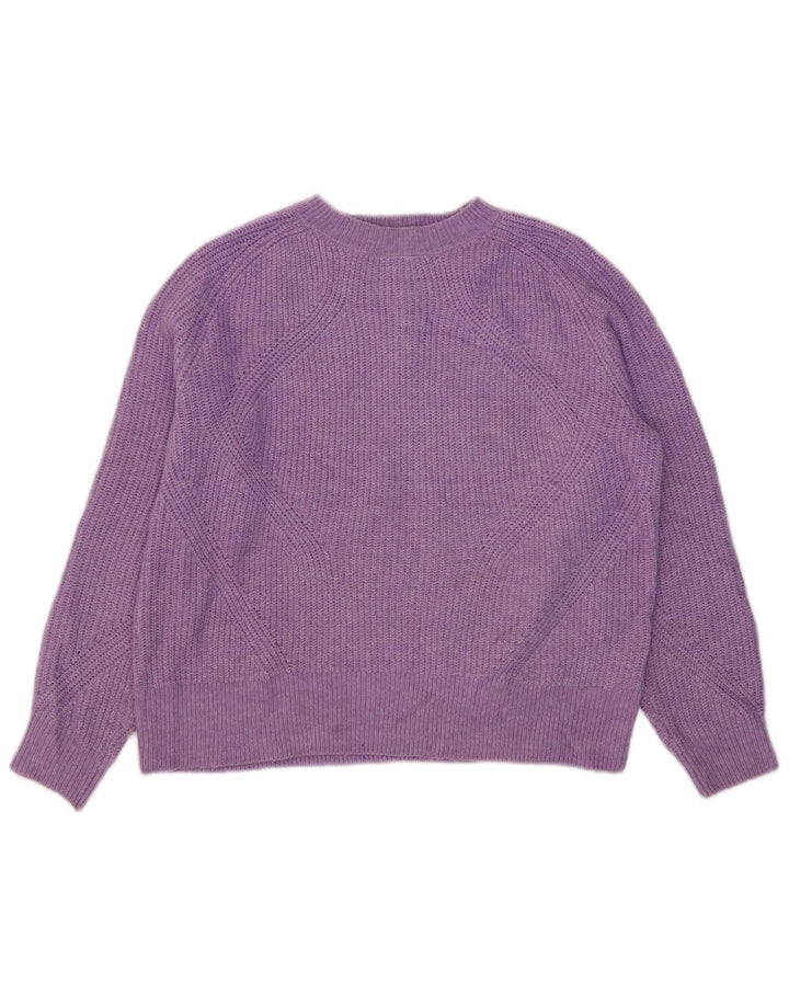 Marks & Spencer Womens Crew Neck Jumper Sweater UK 14 Medium Purple Acrylic