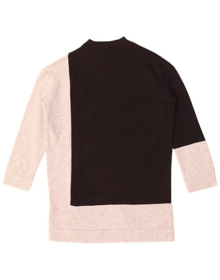 Zara Womens Oversized Sweatshirt Jumper UK 10 Small Black Colourblock