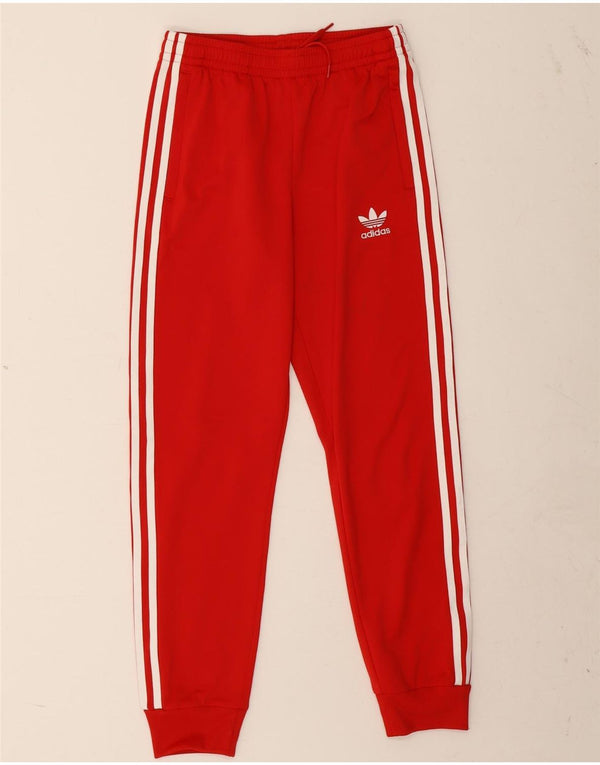 Adidas Boys Tracksuit Trousers Joggers 11-12 Years  Red Polyester