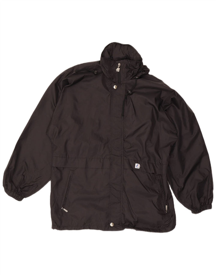 K-Way Mens Hooded Rain Jacket UK 38 Medium Black